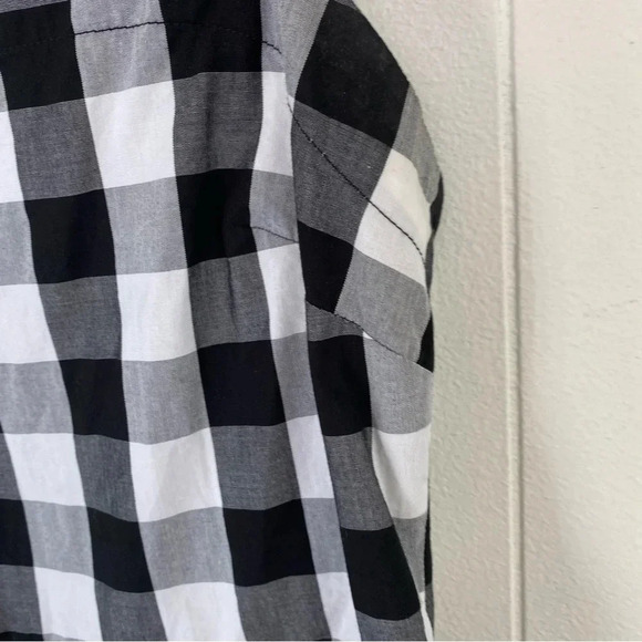 Broome Street by Kate Spade Womens Size 0 Black White Gray Gingham Peplum Top - Picture 8 of 12